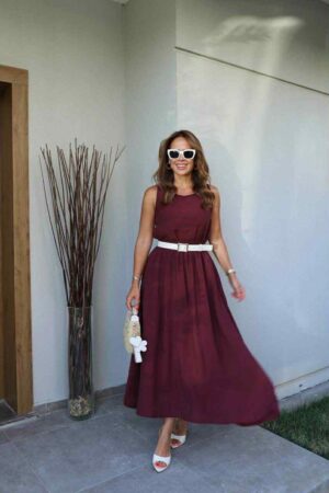 Бордо сет со сукња