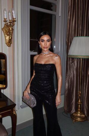 Црн светкав корсет