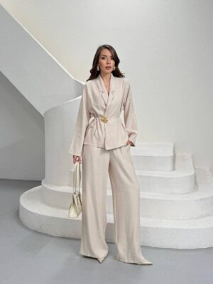 Беж премиум комплет со брош