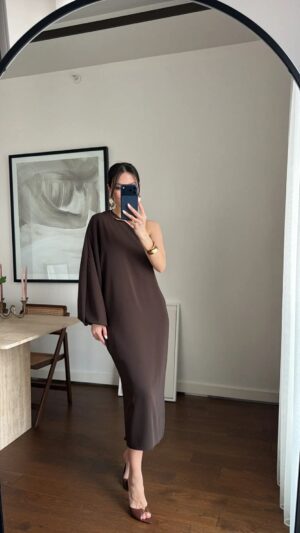 Кафеав уникатен фустан